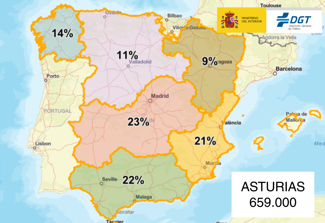 Trànsit preveu a Astúries 659.000 desplaçaments per carretera durant el període nadalenc