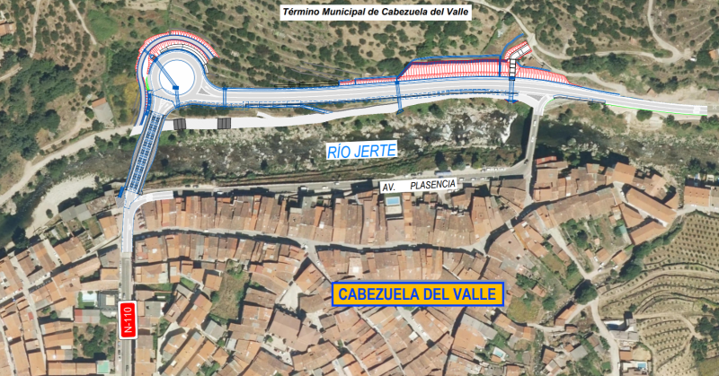 Transports avança en les obres del nou pont sobre el Riu Jerte en la carretera N-110