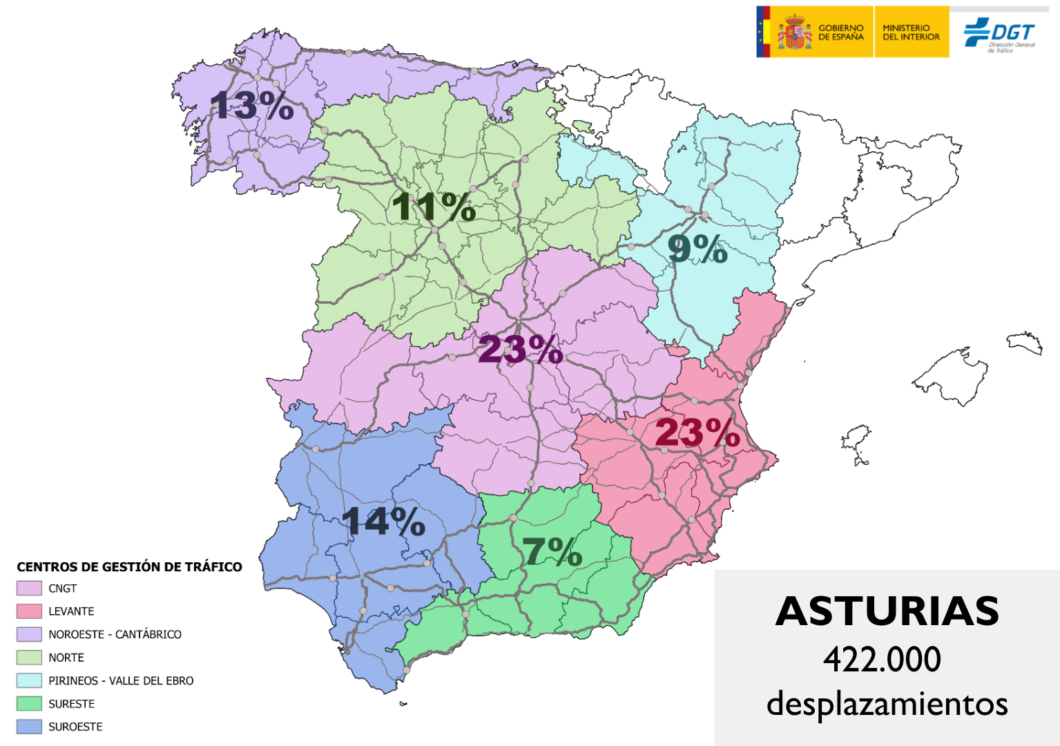 La DGT prevé 422.000 desplazamientos por las carreteras asturianas en Semana Santa