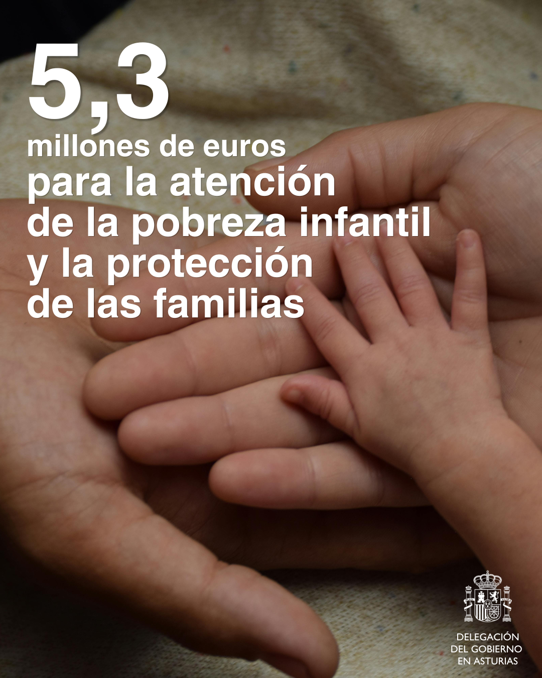 El Gobierno destina 5,3 millones de euros a Asturias  para la atención de la pobreza infantil y la protección de las familias