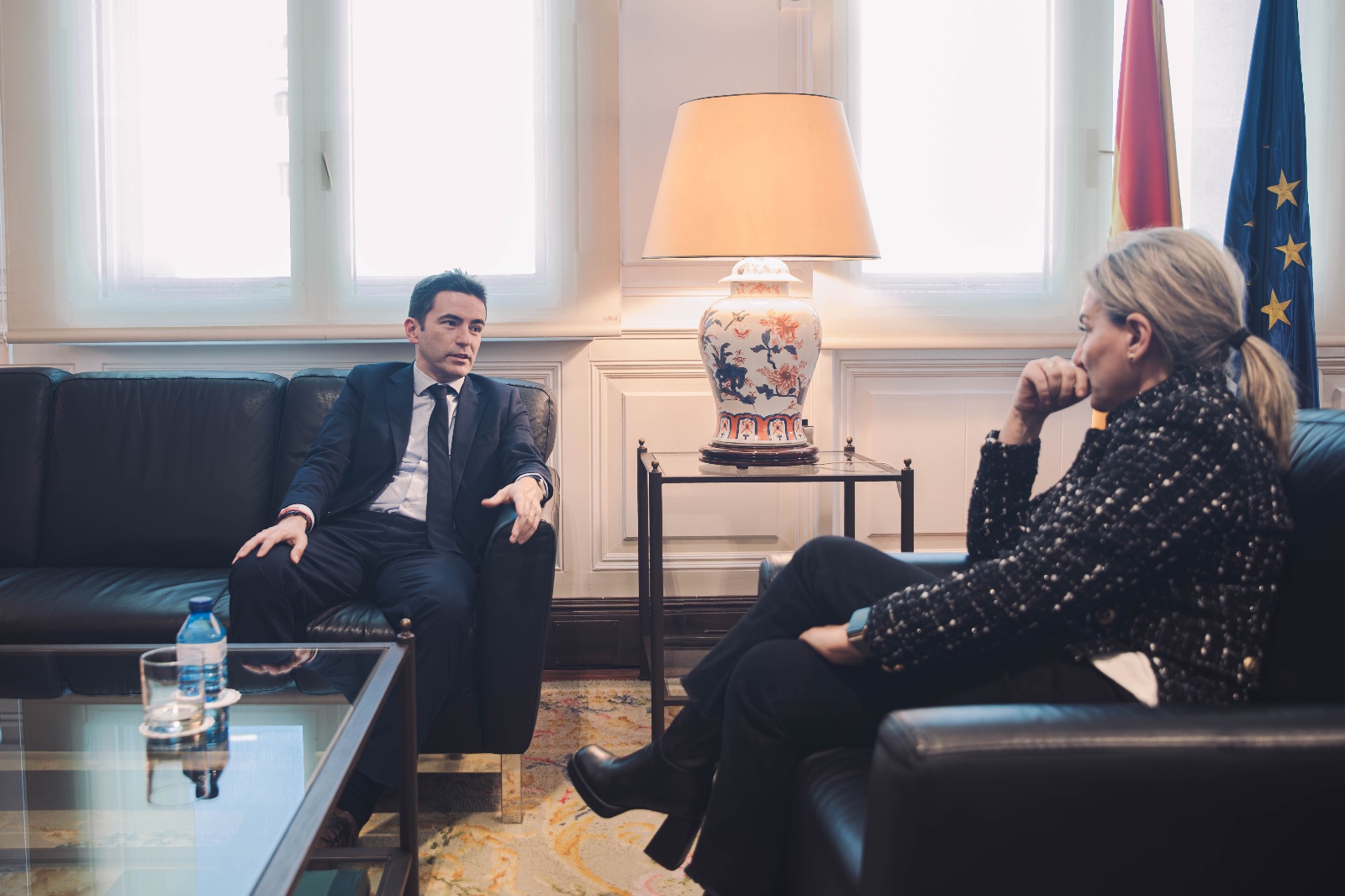 El delegado y la ministra en un momento de la reunión 