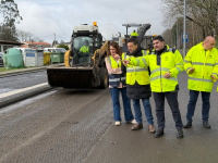 Imagen de la obra de asfaltado en Cuntis