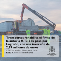 Obras en una carretera de La Rioja