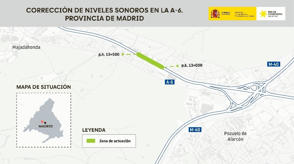 Aravaca mejora la protección acústica en la A-6 con una inversión de 2,1 millones