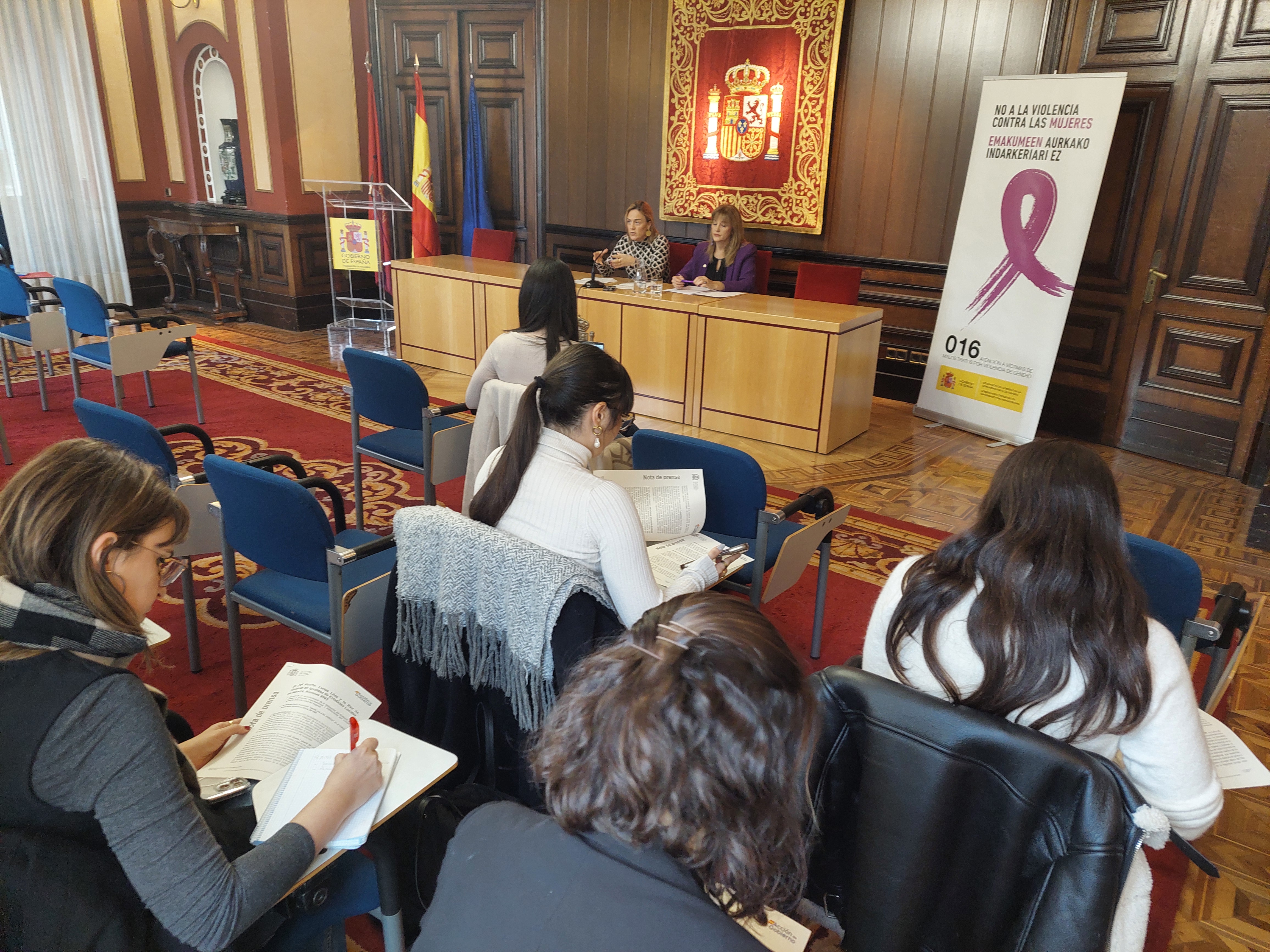 Rueda de prensa de la delegada del Gobierno y la directora de la Unidad de Coordinación contra la Violencia sobre la Mujer