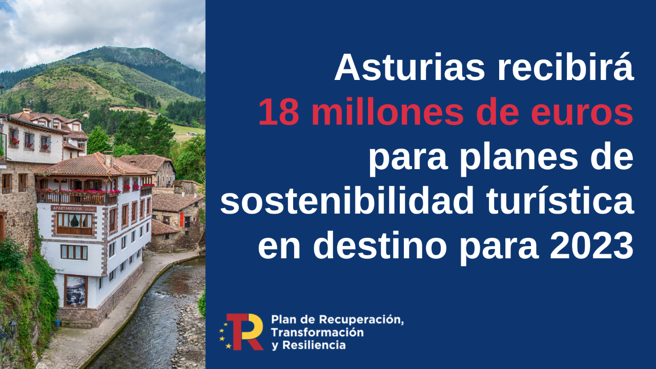 Asturias will receive more than 18 million euros for the promotion of Tourism Sustainability Plans in Destinations 2023