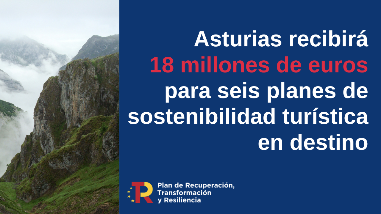 The Government allocates 18 million euros of European funds to six sustainable tourism projects in Asturias