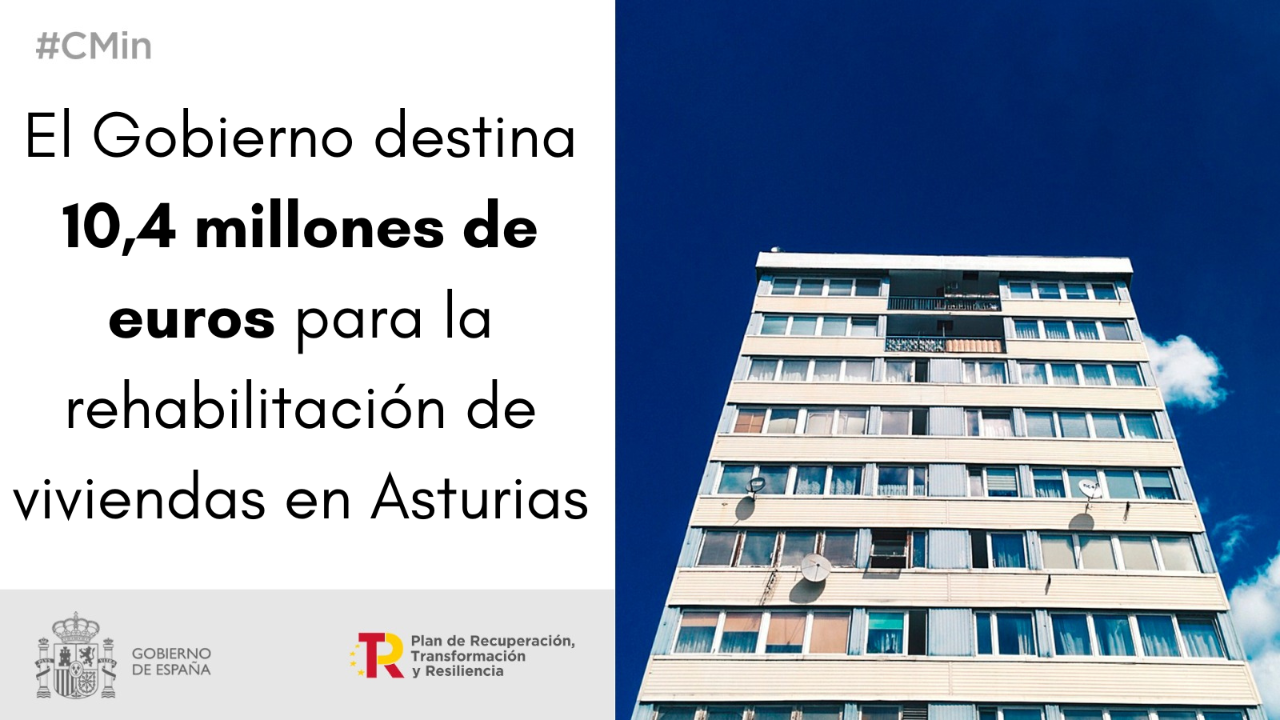 The Government allocates more than 10.4 million euros to Asturias for the rehabilitation of housing