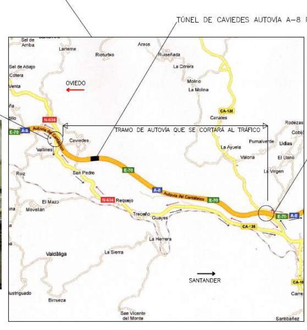 Mitma performs a simulation in the Caviedes tunnel on the A-8 motorway