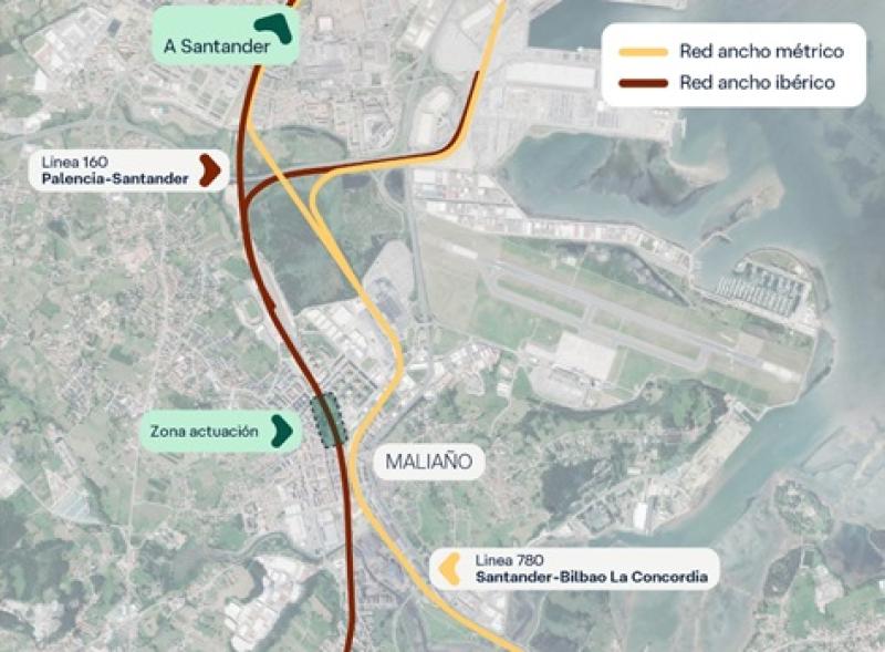 Casares praises the commitment of the Government of Spain to cover the train tracks in Camargo