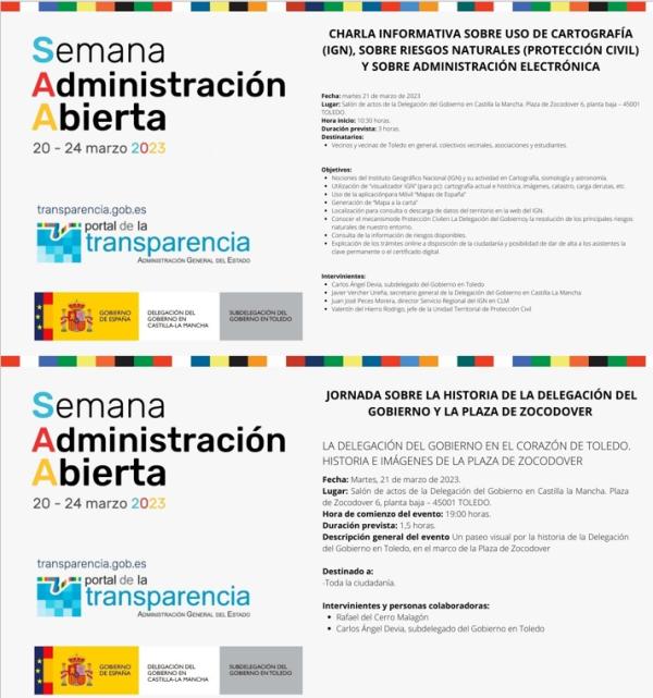 The Subdelegation of the Government of Toledo begins tomorrow the ‘Open Administration Week’ with a program of conferences and informative sessions