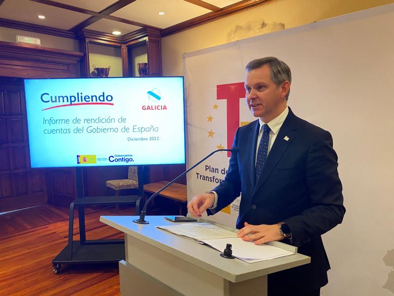 José Miñones: “The Government of Pedro Sánchez puts on the table more than 13 billion euros to transform Galicia in this year 2023”