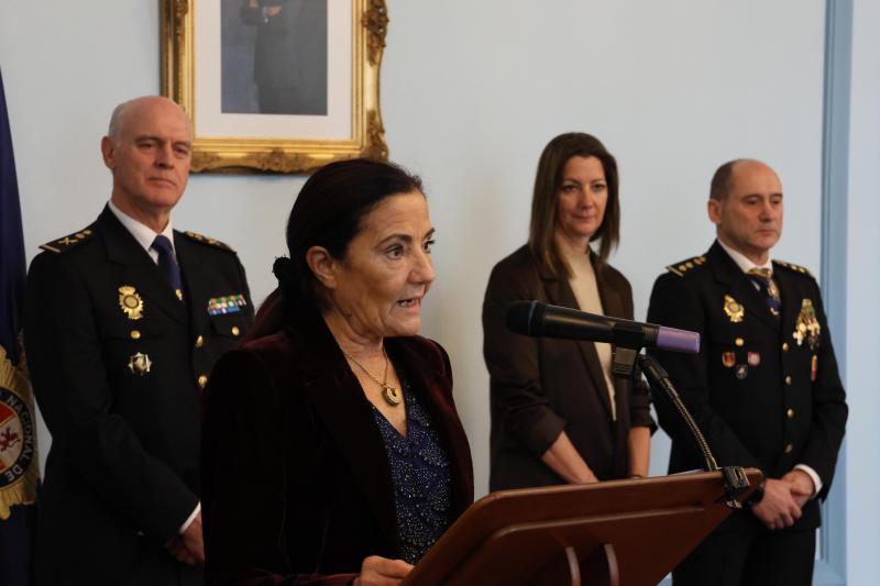 Isabel Rodríguez presides over the act of taking office of the new National Police commissioner in Lugo, Luis Miguel Romera
