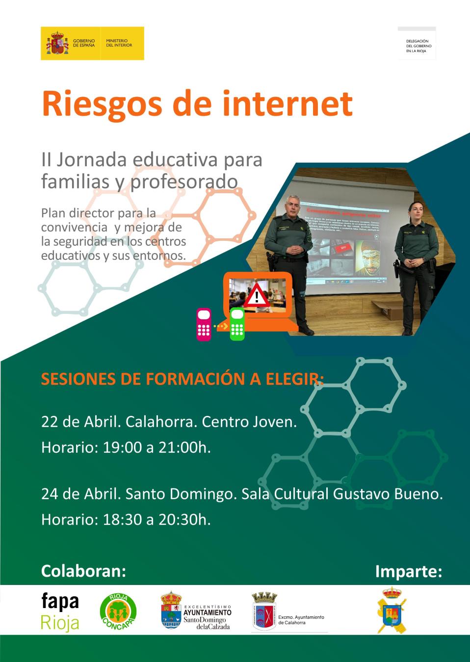 The II Educational Day “Internet Risks” for families and teachers moves in April to Calsalvo and Santo Domingo de la Calzada