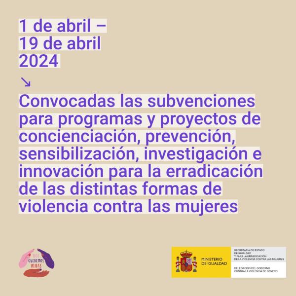 El Ministerio de Igualdad destina 7 millones de euros a programas de concienciación, prevención, sensibilización, investigación e innovación para la erradicación de la violencia contra las mujeres