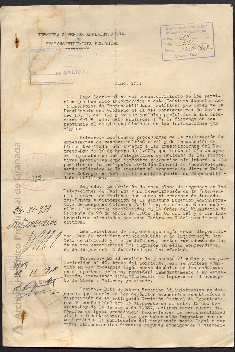 Circular of the Senior Head of Political Responsibilities