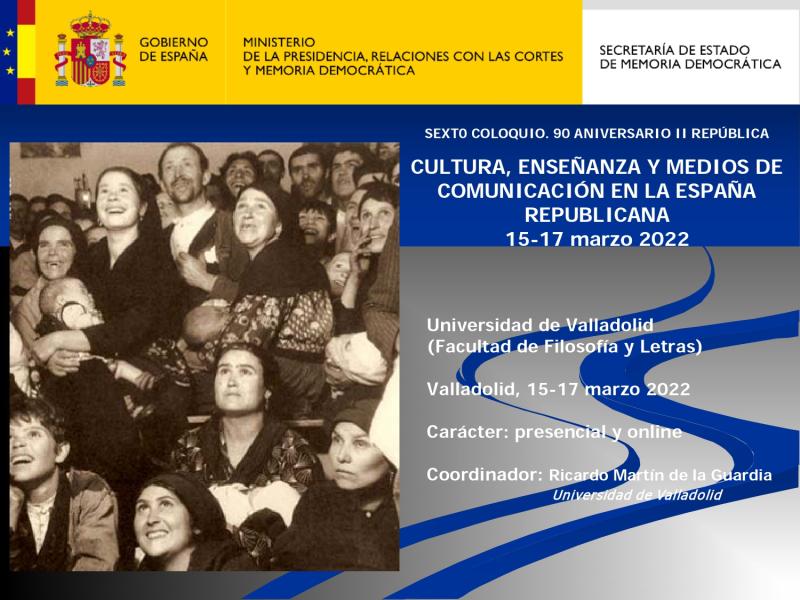 Sexto Coloquio 90 Aniversario de la II República Sexto Coloquio 90 Aniversario de la II República