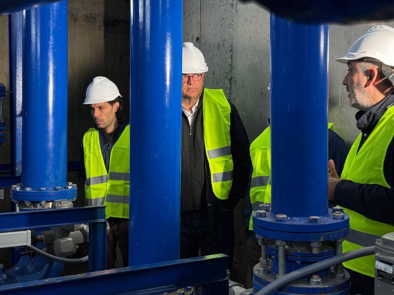 Momento da visita das obras nA Lagoa de Barlovento