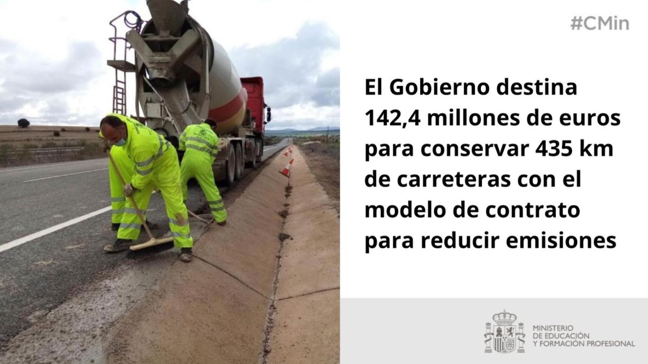 O Goberno destina 142,4 millóns de euros para conservar 435 km de estradas co modelo de contrato para reducir emisións