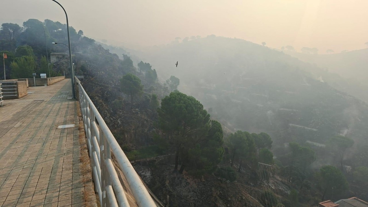 Incendio na presa de Santo Juan