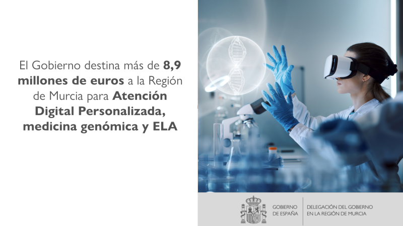 O Goberno destina máis de 8,9 millóns de euros á Rexión de Murcia para Atención Dixital Personalizada, medicamento xenómico e ELA