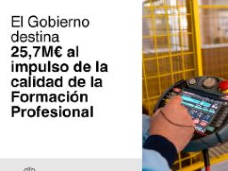 O Goberno destina máis de 900.000 euros á Rexión de Murcia para impulsar a calidade da Formación Profesional