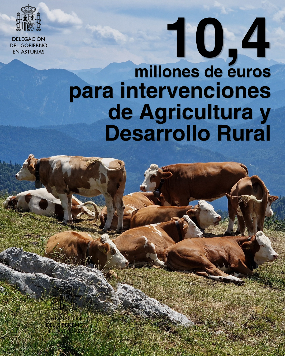 El Gobierno destina 10,4 millones de euros a Asturias para diferentes intervenciones de Agricultura y Desarrollo Rural