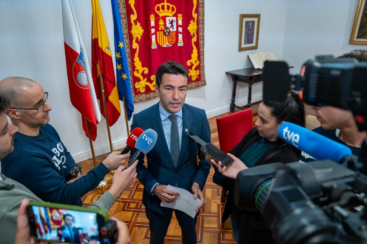 El delegado del Gobierno en un momento de las declaraciones
