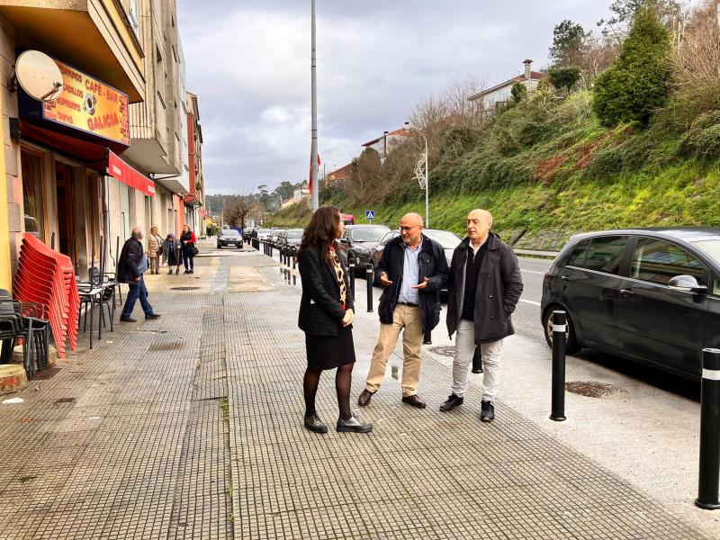 Abel Losada valora la mejora en la seguridad vial al pie de la N-550 en Pontecesures