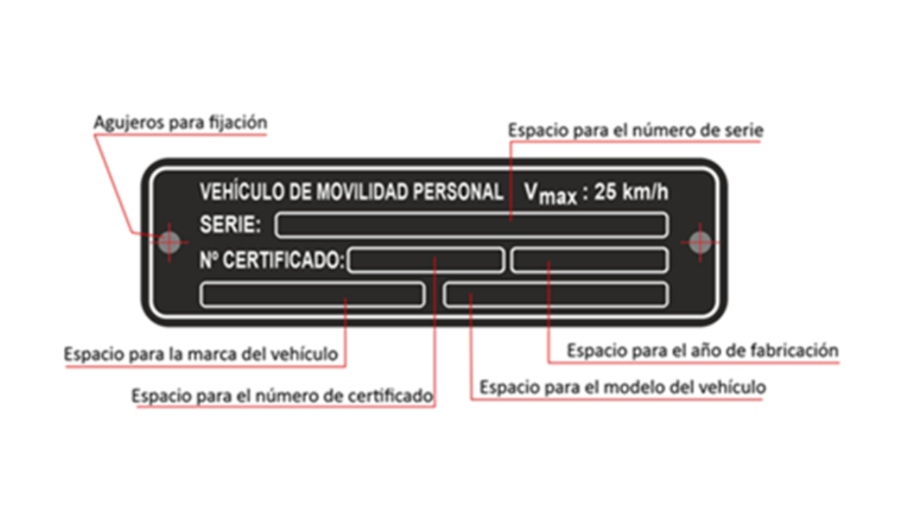 Placa de marcaje de fábrica única para patinetes
