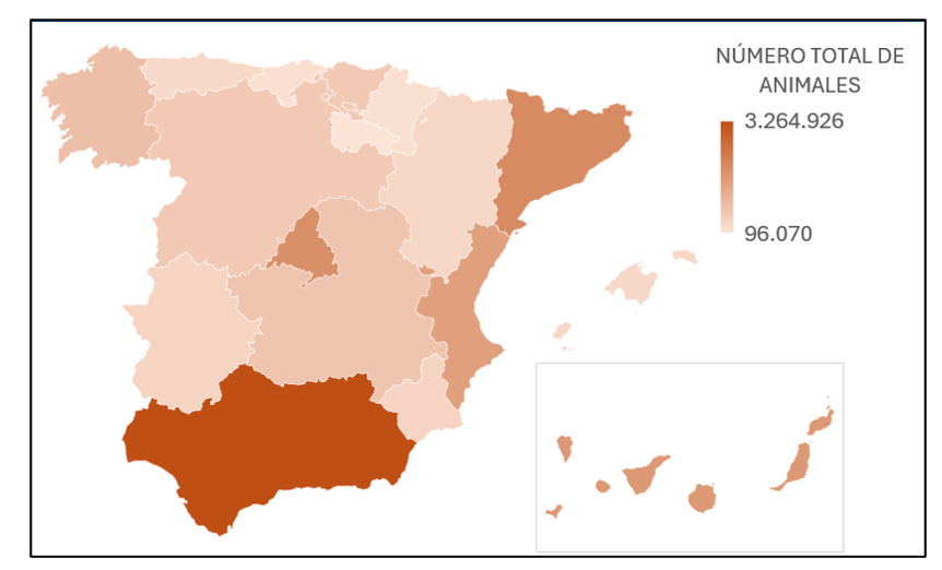 Mapa ccaa animales