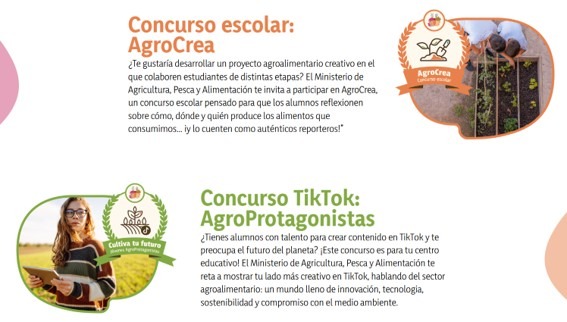 El Ministerio de Agricultura, Pesca y Alimentación lanza los concursos AgroCrea y AgroProtagonistas para acercar las profesiones agroalimentarias a los más jóvenes