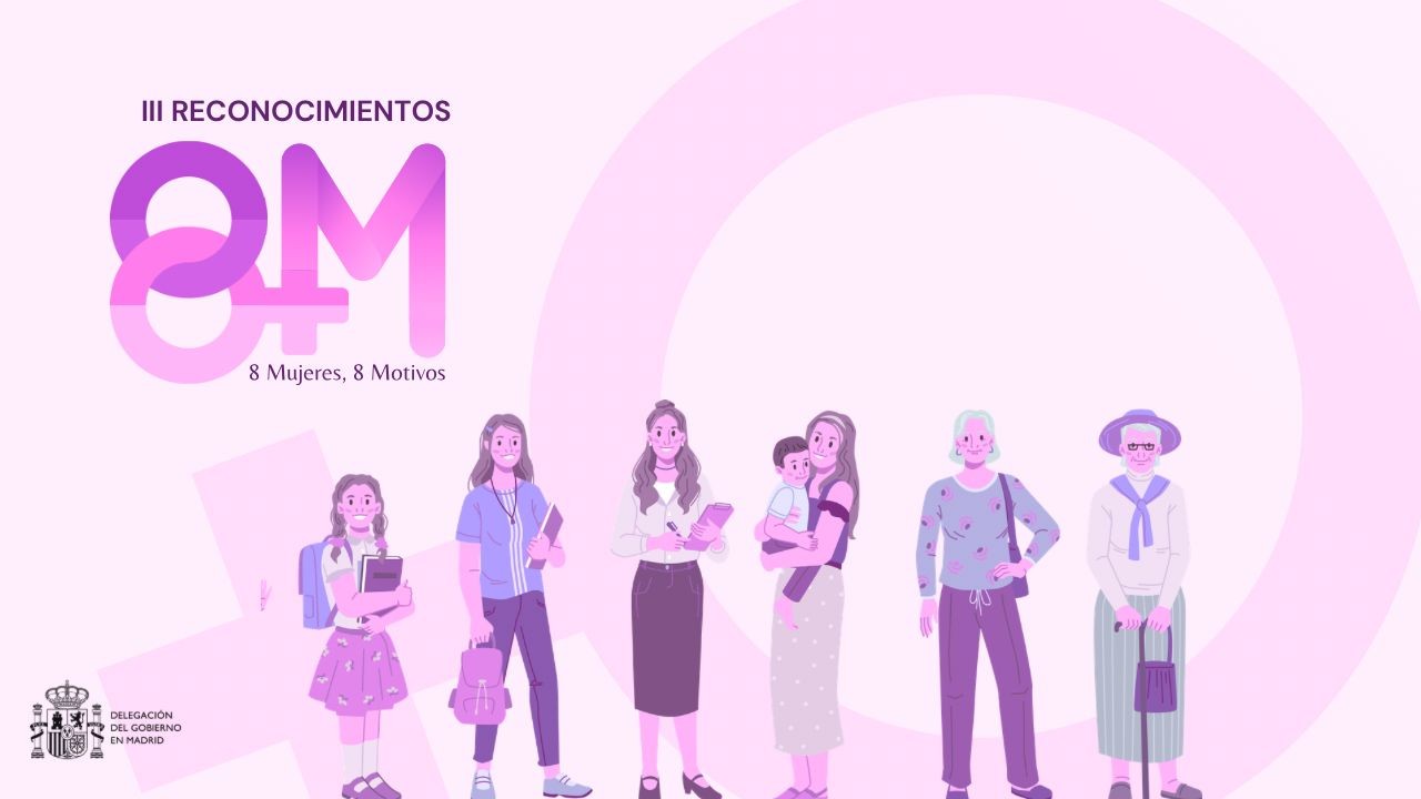 logo 8 mujeres , 8 motivos