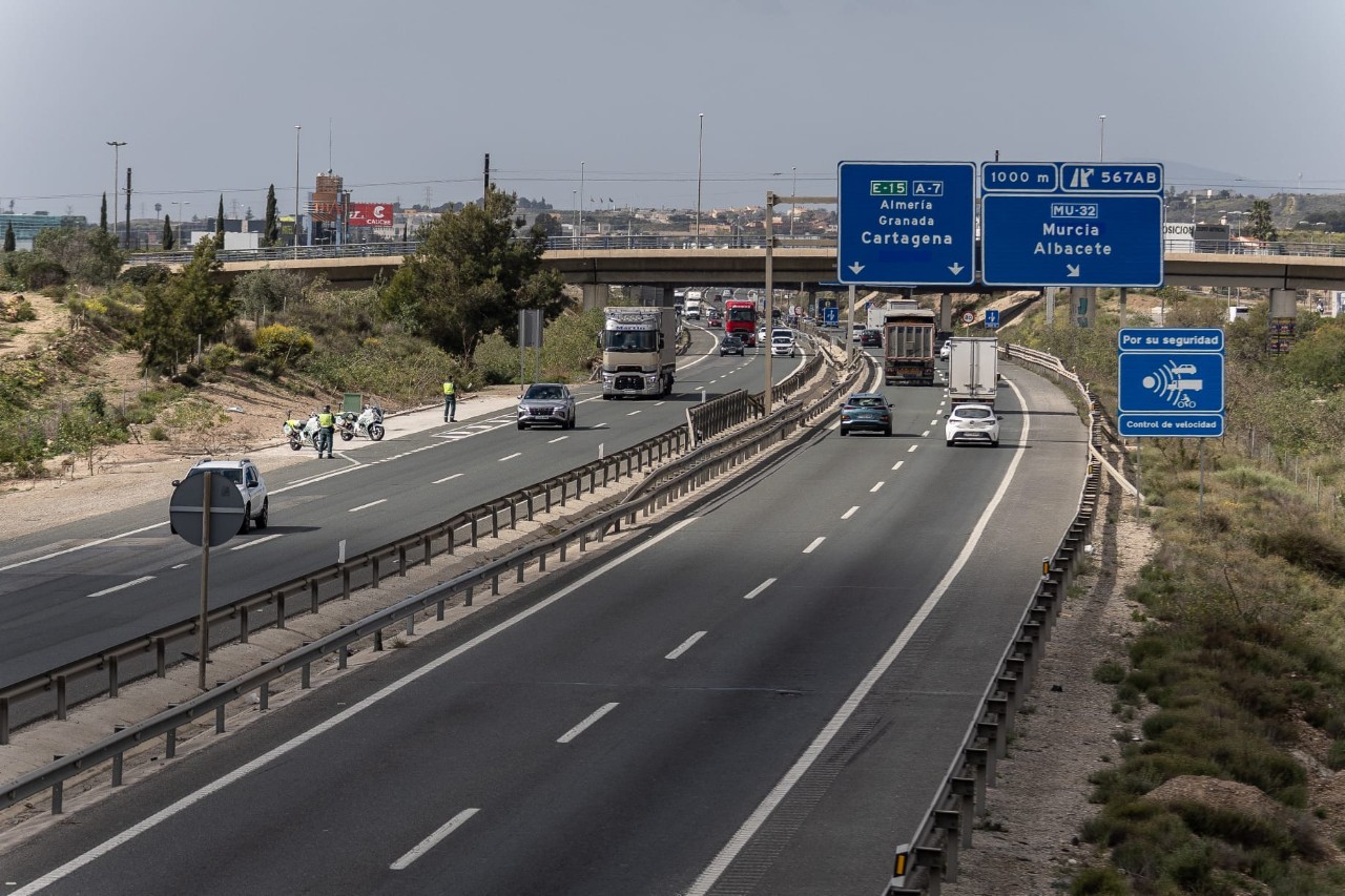 Imagen de la autovía A-7 a su paso por Nueva Condomina