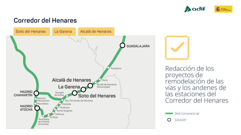 Transports licita per 2,15 milions d'euros el projecte per a millorar el servei de Rodalia en el Corredor d'Henares