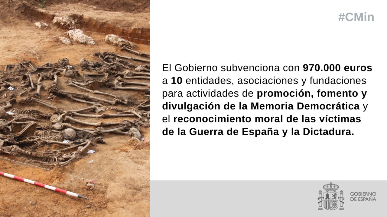 Subvencions a entitats, associacions i fundacions per a activitats de promoció, foment i divulgació de la Memòria Democràtica i el reconeixement moral de les víctimes de la Guerra d'Espanya i la dictadura